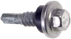 Buildex - 1/4", Hex Washer Head, Hex Drive, 7/8" Length Under Head, #1 Point, Self Drilling Screw - Eagle Tool & Supply