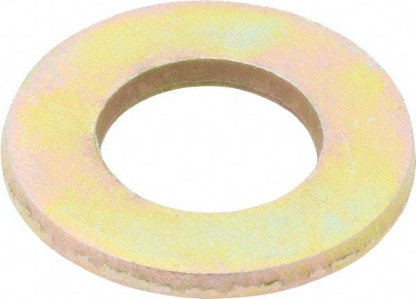 Value Collection - 1/2" Screw, Grade 8 Steel SAE Flat Washer - 17/32" ID x 1-1/16" OD, 3/32" Thick, Zinc Yellow Dichromate Finish - Eagle Tool & Supply