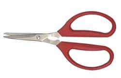 Clauss - 1-1/2" LOC, 6-1/4" OAL Stainless Steel Standard Shears - Ambidextrous, Plastic Straight Handle, For General Purpose Use - Eagle Tool & Supply
