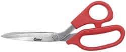Clauss - 3-1/4" LOC, 8" OAL Stainless Steel Standard Shears - Ambidextrous, Plastic Offset Handle, For General Purpose Use - Eagle Tool & Supply