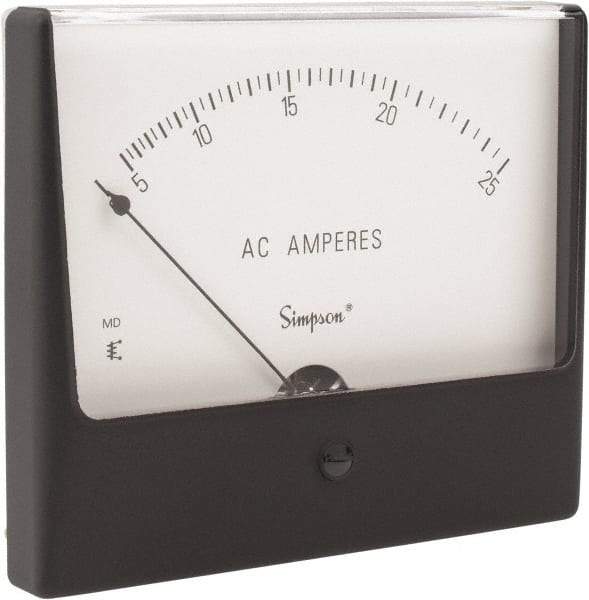 Simpson Electric - Analog, AC Ammeter, Panel Meter - 60 Hz, 0.002 Ohms at 60 Hz - Eagle Tool & Supply