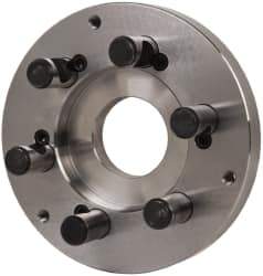 Buck Chuck Company - Adapter Back Plate for 8" Diam Self Centering Lathe Chucks - D1-6 Mount, 2.39" Through Hole Diam, 6.283mm ID, 7.87" OD, 0.985" Flange Height, Steel - Eagle Tool & Supply