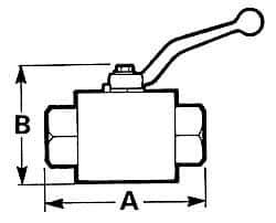 Voss - 3/8" Pipe, Full Port, Stainless Steel Standard Ball Valve - Inline - One Way Flow, FNPTF x FNPTF Ends, Lever Handle, 7,250 WOG - Eagle Tool & Supply