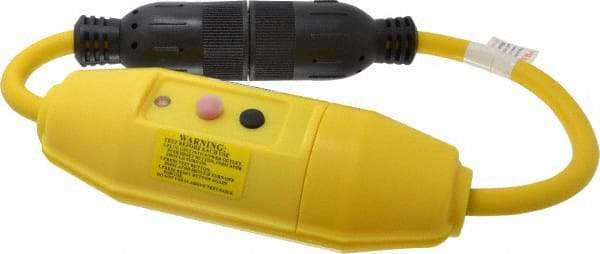 Tower - 1 Outlet, 125 Volt, 20 Amp Rating, Inline, Manual, Industrial GFCI - 2 Ft. Long Cord, 5-20 P and R NEMA Configuration, Switch, Pilot Light, Plastic Housing - Eagle Tool & Supply