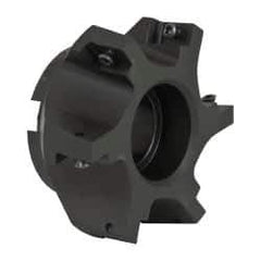 Kyocera - 6 Inserts, 3" Cut Diam, 1" Arbor Diam, 0.64" Max Depth of Cut, Indexable Square-Shoulder Face Mill - 0/90° Lead Angle, 1.57" High, APET 1604 Insert Compatibility, Series FM--AL - Eagle Tool & Supply