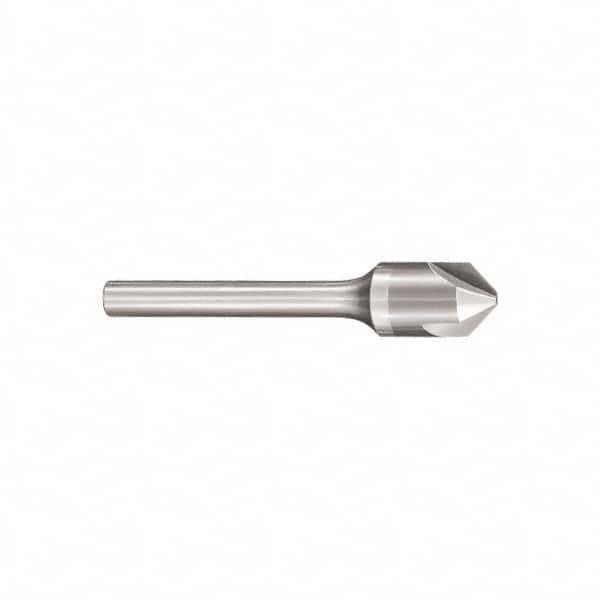 SGS - 3/4" Head Diam, 1/2" Shank Diam, 3 Flute 82° Solid Carbide Countersink - Eagle Tool & Supply