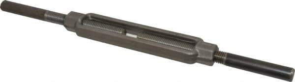 Made in USA - 3,500 Lb Load Limit, 5/8" Thread Diam, 6" Take Up, Steel Stub & Stub Turnbuckle - 7-7/8" Body Length, 7/8" Neck Length, 15" Closed Length - Eagle Tool & Supply