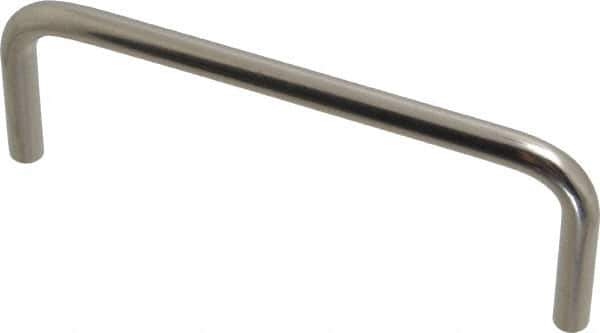 Amatom Electronic Hardware - 4-1/4" Long x 1-1/2" High, Round Handle - Clear Passivated, Stainless Steel, 4" Center to Center - Eagle Tool & Supply