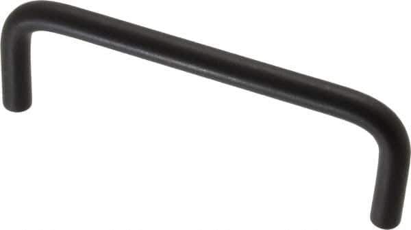 Amatom Electronic Hardware - 4-5/16" Long x 1-1/2" High, Round Handle - Black Anodized, Aluminum, 4" Center to Center - Eagle Tool & Supply