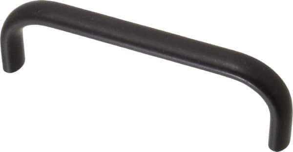 Amatom Electronic Hardware - 4-9/32" Long x 0.44" Wide x 1-9/32" High, Oval Handle - Black Anodized, Aluminum, 4" Center to Center - Eagle Tool & Supply