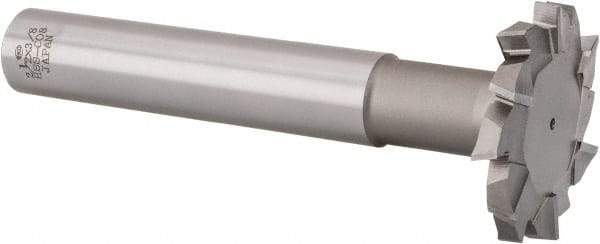 Interstate - 2-1/2" Cut Diam, 3/8" Cut Width, 23mm Neck Diam, 1" Shank Diam, 6-5/8" OAL, M42 Cobalt T-Slot Cutter - Staggered Teeth, 12 Teeth - Eagle Tool & Supply