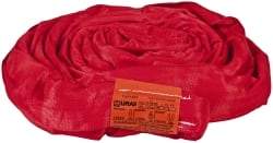 Lift-All - 12' Long x 2-1/8" Wide, 13,200 Lb Vertical Capacity, Polyester Web Sling - 10,600 Lb Choker Capacity, 1-3/8" Diam Chain, Red, with Endless Sling - Eagle Tool & Supply