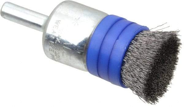 Anderson - 3/4" Brush Diam, Crimped, Flared End Brush - 1/4" Diam Shank, 20,000 Max RPM - Eagle Tool & Supply