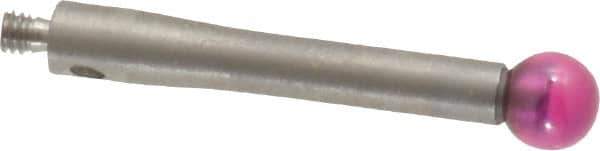 SPI - 4 mm Ball Diameter, M2 Thread, Ruby Point Ball Tip CMM Stylus - 20 mm Overall Length - Eagle Tool & Supply