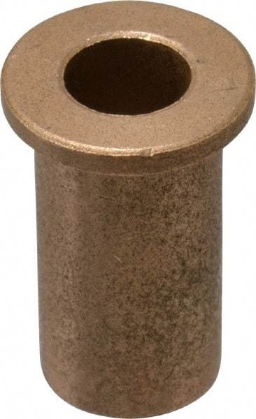 Boston Gear - 1/2" Inside x 3/4" Outside Diam, Oil Impregnated Bronze Sleeve Bearing - 1" Flange Outside Diam, 1/8" Flange Thickness, 1-1/2" OAL - Eagle Tool & Supply
