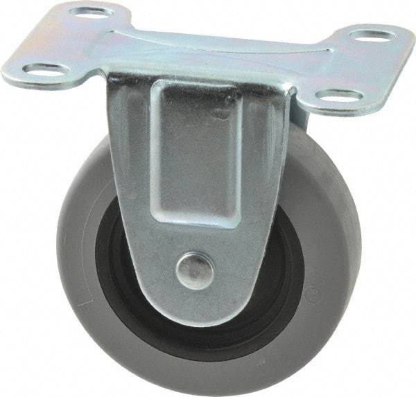Shepherd - 3" Diam x 13/16" Wide x 3-1/2" OAH Top Plate Mount Rigid Caster - Polyurethane, 120 Lb Capacity, Plain Bearing, 2-5/8 x 3-3/4" Plate - Eagle Tool & Supply