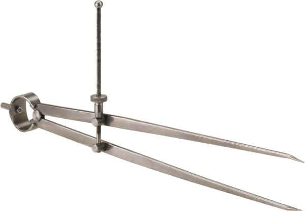 Value Collection - 12 Inch Leg, Spring Joint, Steel, Polished, Divider - 12 Inch Max Measurement, 300mm Max Measurement, Flat Leg with Quick Nut Adjustment - Eagle Tool & Supply