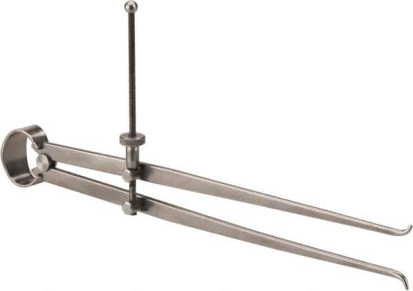 Value Collection - 10 Inch Leg, Spring Joint, Steel, Polished, Inside Caliper - 10 Inch Max Measurement, 250mm Max Measurement, Flat Leg with Quick Nut Adjustment - Eagle Tool & Supply