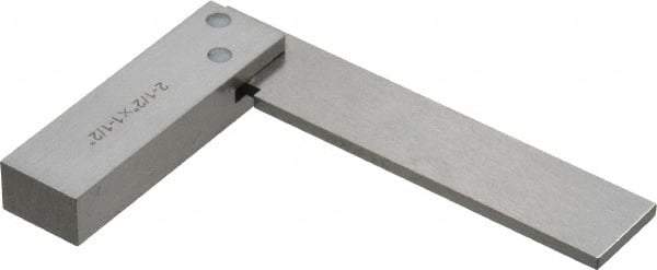 Value Collection - 2-1/2" Blade Length, 1-1/2" Base Length Steel Square - 0.0003" Accuracy, Beveled Edge - Eagle Tool & Supply