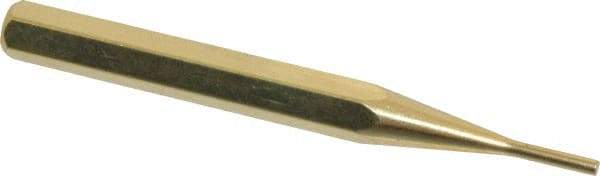 Made in USA - 3/32" Pin Punch - 3-1/2" OAL, Brass - Eagle Tool & Supply