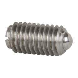 Gibraltar - M10x1.5, 6mm Ball Diam, 19mm Body Length, 2mm Max Ball Reach, Threaded Ball Plunger - Stainless Steel Body, Stainless Steel Ball, 1.8 Lb Initial End Force, 3.37 Lb Final End Force - Eagle Tool & Supply