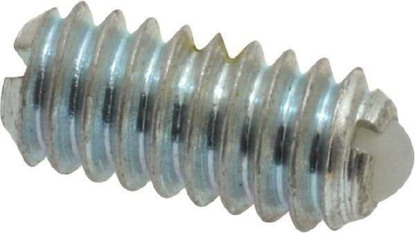 Gibraltar - 1/4-20, 0.125" Ball Diam, 0.531" Body Length, 0.035" Max Ball Reach, Threaded Ball Plunger - Steel Body, Nylon Ball, 2 Lb Initial End Force, 4 Lb Final End Force, Locking Element - Eagle Tool & Supply