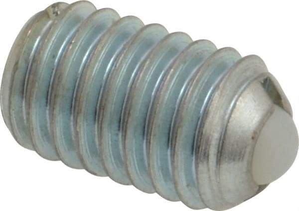 Gibraltar - 3/8-16, 0.188" Ball Diam, 0.625" Body Length, 0.048" Max Ball Reach, Threaded Ball Plunger - Steel Body, Nylon Ball, 2.5 Lb Initial End Force, 5 Lb Final End Force - Eagle Tool & Supply