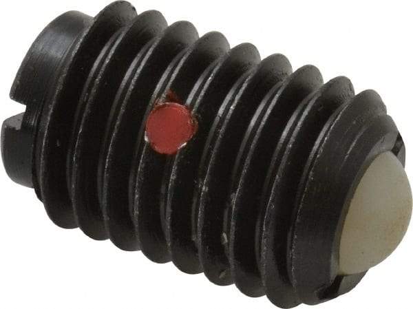 Gibraltar - 5/8-11, 0.375" Ball Diam, 0.984" Body Length, 0.096" Max Ball Reach, Threaded Ball Plunger - Steel Body, Nylon Ball, 9 Lb Initial End Force, 18 Lb Final End Force, Locking Element - Eagle Tool & Supply