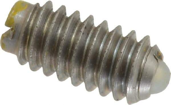 Gibraltar - 1/4-20, 0.125" Ball Diam, 0.531" Body Length, 0.035" Max Ball Reach, Threaded Ball Plunger - Stainless Steel Body, Nylon Ball, 4 Lb Initial End Force, 12 Lb Final End Force - Eagle Tool & Supply