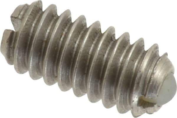Gibraltar - 1/4-20, 0.125" Ball Diam, 0.531" Body Length, 0.035" Max Ball Reach, Threaded Ball Plunger - Stainless Steel Body, Nylon Ball, 4 Lb Initial End Force, 12 Lb Final End Force, Locking Element - Eagle Tool & Supply
