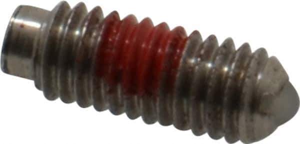 Gibraltar - 10-32, 0.094" Ball Diam, 0.513" Body Length, 0.025" Max Ball Reach, Threaded Ball Plunger - Stainless Steel Body, Nylon Ball, 1.5 Lb Initial End Force, 3 Lb Final End Force, Locking Element - Eagle Tool & Supply