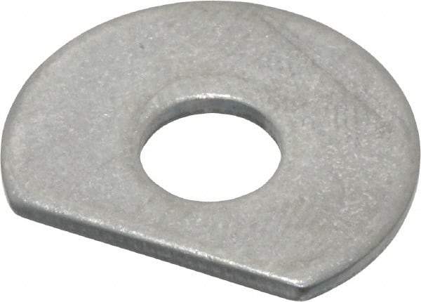 Made in USA - 1/4" Screw Size, 0.254" ID, 1008/1010 Steel Clipped Washer - 0.249 to 0.259" ID, 0.74 to 0.76" OD, 0.044 to 0.052" Thickness, Uncoated - Eagle Tool & Supply
