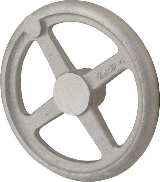Morton Machine Works - 8", 4 Spoke Straight Handwheel - 1.9" Hub, Aluminum, Plain Finish - Eagle Tool & Supply