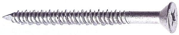 Made in USA - 1/4" Diam, 2-1/4" OAL, Phillips Drive, Concrete Screw & Masonry Fastener - Stainless Steel, Climashield Finish, Includes Drill Bit - Eagle Tool & Supply