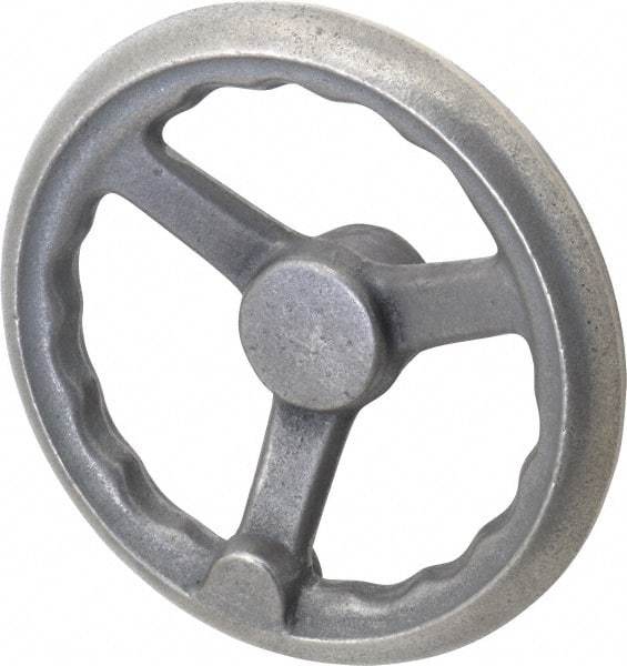 Gibraltar - 8", 3 Spoke Offset Handwheel - 2.44" Hub, Cast Iron, Plain Finish - Eagle Tool & Supply