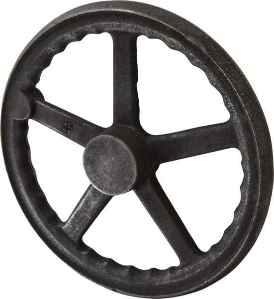 Gibraltar - 12", 3 Spoke Straight Handwheel - 2.4" Hub, Cast Iron, Plain Finish - Eagle Tool & Supply