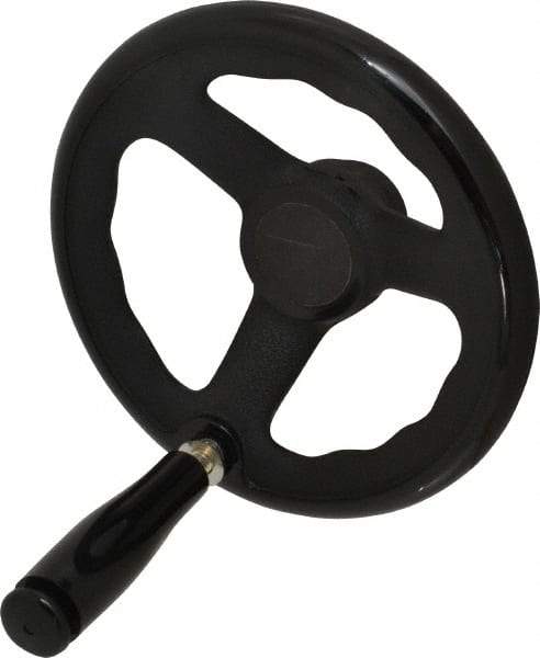 Value Collection - 6-1/4", 3 Spoke Offset Handwheel with Revolving Handle - Plastic, Plain Finish - Eagle Tool & Supply