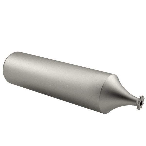 Made in USA - 1/4" Diam x 1/32" Face Width, High Speed Steel, 8 Teeth, Shank Connection Woodruff Keyseat Cutter - Uncoated, 2-1/16" OAL x 1/2" Shank, Straight Teeth - Eagle Tool & Supply