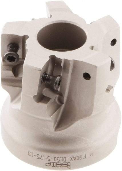 Iscar - 5 Inserts, 1-1/2" Cut Diam, 3/4" Arbor Diam, 1/2" Max Depth of Cut, Indexable Square-Shoulder Face Mill - 0/90° Lead Angle, 1-1/2" High, 3M AXKT 1304 Insert Compatibility, Series Mill2000 - Eagle Tool & Supply