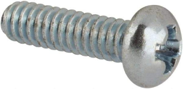 Value Collection - #2-56 UNC, 5/16" Length Under Head Phillips Drive Machine Screw - Round Head, Grade J82 Steel, Zinc-Plated Finish, Without Washer - Eagle Tool & Supply