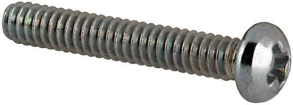 Value Collection - #3-48 UNC, 5/8" Length Under Head Phillips Drive Machine Screw - Round Head, Grade J82 Steel, Zinc-Plated Finish, Without Washer - Eagle Tool & Supply