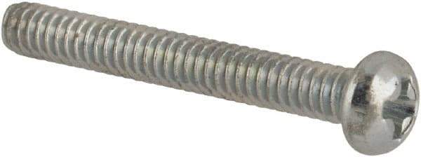 Value Collection - #3-48 UNC, 3/4" Length Under Head Phillips Drive Machine Screw - Round Head, Grade J82 Steel, Zinc-Plated Finish, Without Washer - Eagle Tool & Supply