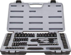 Stanley - 69 Piece 1/4 & 3/8" Drive Standard Deep Socket Set - 6 Points, 3/16 to 3/4", 7 to 19mm, Inch/Metric Measurement Standard - Eagle Tool & Supply