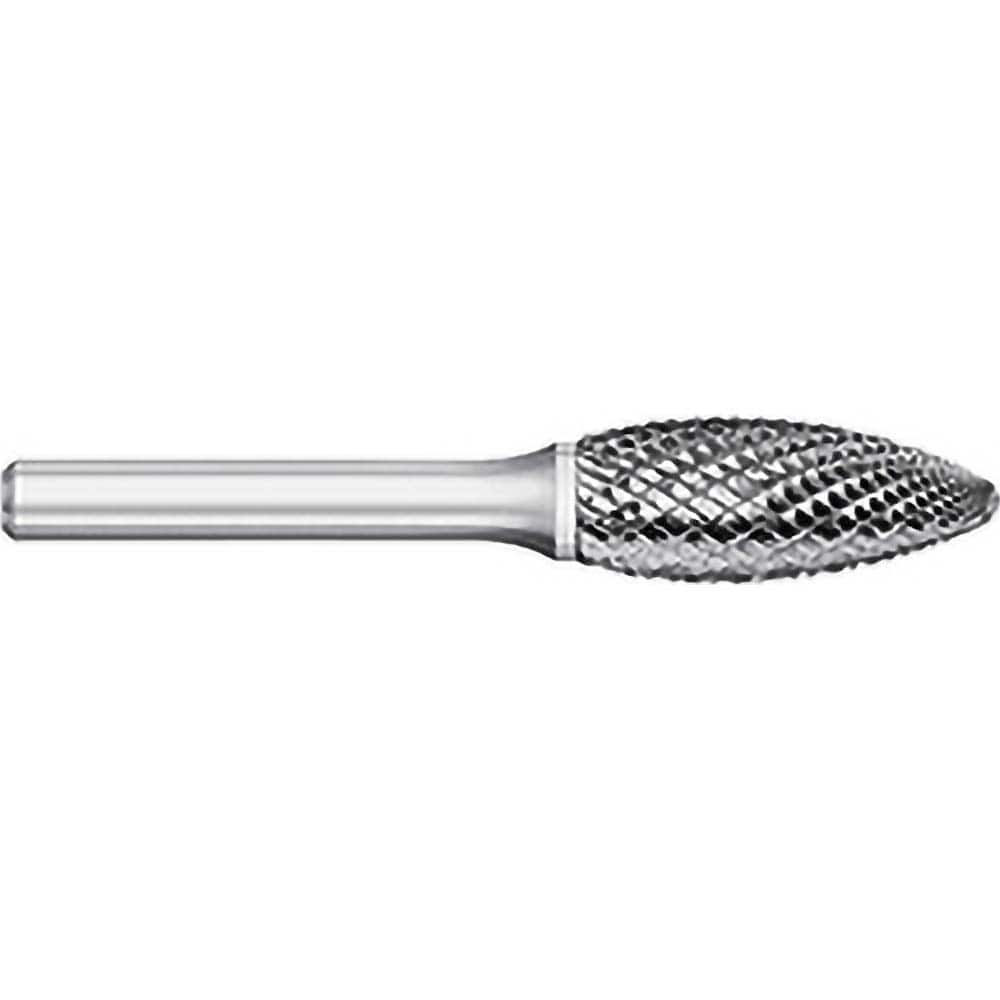 Titan USA - Burrs; Head Shape: Flame ; Industry Specification: SH-6 ; Tooth Style: Double Cut ; Cutting Diameter (Inch): 5/8 ; Cutting Diameter (Decimal Inch): 0.6250 ; Shank Diameter (Inch): 1/4 - Exact Industrial Supply