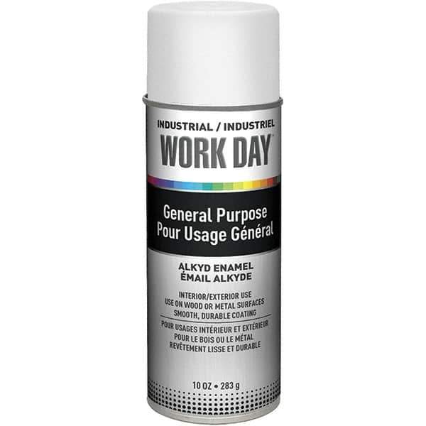 Krylon - White, Gloss, Enamel Spray Paint - 9 to 13 Sq Ft per Can, 10 oz Container, Use on Ceramics, Glass, Metal, Plaster, Wood - Eagle Tool & Supply