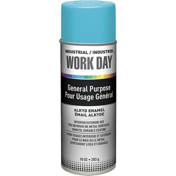 Krylon - Sky Blue, Gloss, Enamel Spray Paint - 9 to 13 Sq Ft per Can, 10 oz Container, Use on Ceramics, Glass, Metal, Plaster, Wood - Eagle Tool & Supply
