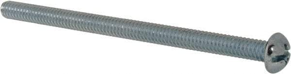 Value Collection - 1/4-20 UNC, 4" Length Under Head Slotted/Phillips Drive Machine Screw - Round Head, Grade J82 Steel, Zinc-Plated Finish, Without Washer - Eagle Tool & Supply