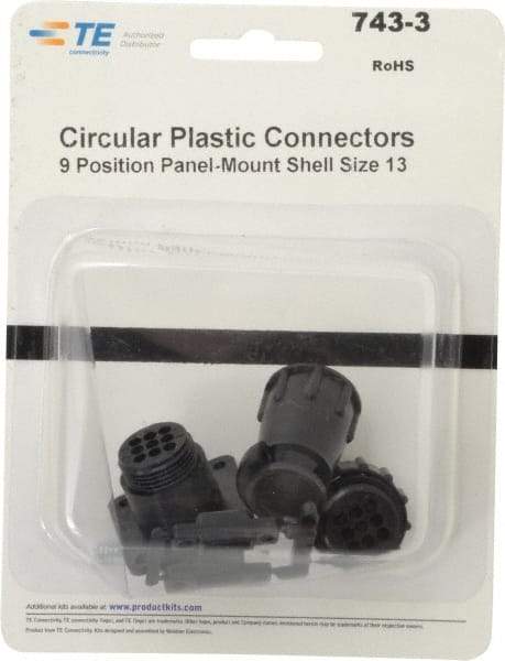 Tyco/Amp - Panel Mount Plug and Receptacle Kit - 13 to 9 AWG Compatible Wire Size - Eagle Tool & Supply