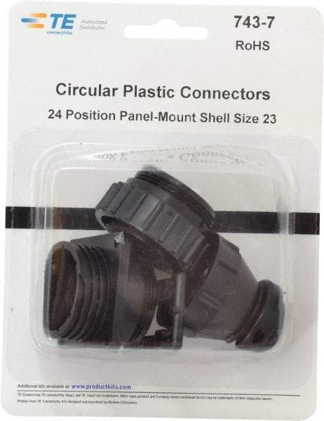 Tyco/Amp - Panel Mount Plug and Receptacle Kit - 24 to 23 AWG Compatible Wire Size - Eagle Tool & Supply