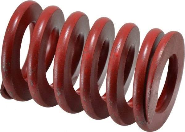 Associated Spring Raymond - 2" Hole Diam, 1" Rod Diam, 3" Free Length, Red Die Spring - 1065.6 Lb Max Deflection, 1.11" Max Deflection, Medium Heavy Duty, Chromium Alloy Steel - Eagle Tool & Supply